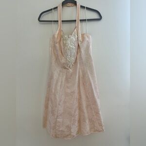 90s Light Peach Prom Dress